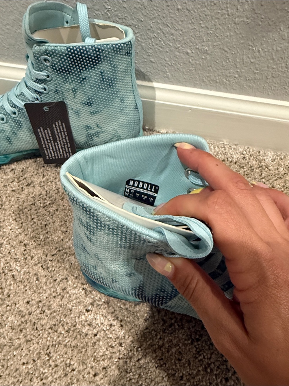 NOBULL NWT Aqua Teal High-Top Trainer Shoes - Picture 5 of 5